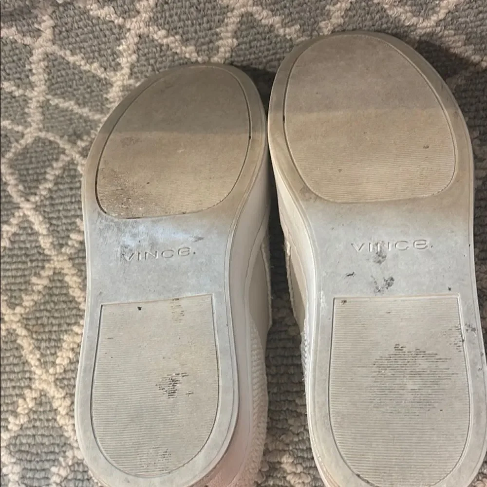 Vince White Slip-On Sneakers with Textured Upper